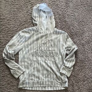 Adidas Gray and White Kids Hoodie